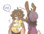 5_fingers anthro ashton_(nini) brother_(lore) brother_and_sister_(lore) brown_hair clothed clothing duo female fingers hair lagomorph leporid male mammal maya_(nini) nini_(artist) rabbit scut_tail short_tail sibling_(lore) sister_(lore) tail