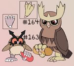 ambiguous_gender avian beak bird digital_media_(artwork) erection feathers feet feral foot_fetish foot_play footjob generation_2_pokemon genitals group hashtag hi_res hoothoot id_number male nintendo noctowl number penis pokemon pokemon_(species) red_eyes secretsableye sex simple_background talonjob talons tapering_penis text toes wings