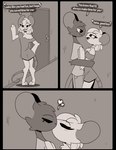 ambiguous_gender anthro clothing comic dialogue duo femboy good_boy greyscale heart_symbol hug inside jasper_(whygena) kissing male male/ambiguous mammal monochrome murid murine rat reggie_(whygena) rodent smile whygena