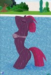 anthro bikini clothing equid equine fab3716 female friendship_is_magic hasbro hi_res horn mammal my_little_pony my_little_pony:_the_movie_(2017) mythological_creature mythological_equine mythology outside solo swimming_pool swimwear tempest_shadow_(mlp) two-piece_swimsuit unicorn wet wet_body