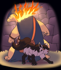 Rating: s
ID: 5129055
Date: 2024-10-20 23:18:37 -0400
Status: active
Score: 50
absurd_res back_to_back black_body black_fur blue_body blue_fur bracelet canid canine claws clenched_teeth djangotheasteri dungeon duo facial_hair feral fist fur generation_2_pokemon generation_3_pokemon grey_body grey_fur growling hi_res illuminated inside jewelry male mammal mightyena mustelid nintendo pokemon pokemon_(species) pokemon_mystery_dungeon quadruped red_eyes rock satchel sharp_teeth spike_chunsoft tan_body tan_fur teeth torch typhlosion underground post #5129055