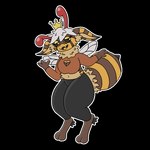 1:1 2023 alpha_channel antennae_(anatomy) anthro arthropod bee big_breasts biped black_clothing black_sclera black_tail breasts brown_body brown_clothing brown_ears brown_fur brown_tail bump_attack cleavage clothed clothing crown ear_markings eyelashes female fur fur_markings hair headgear hobkin hybrid hymenopteran insect insect_wings markings multicolored_body multicolored_ears multicolored_fur paws pokimitsu_(akittu) red_antennae solo spikes spikes_(anatomy) stinger striped_arthropod_abdomen striped_markings striped_tail stripes tail tail_markings tan_body tan_ears tan_fur thick_thighs tongue topwear two_tone_body two_tone_ears two_tone_fur two_tone_tail white_eyes white_hair wings yellow_clothing yellow_ears yellow_tail yellow_tongue