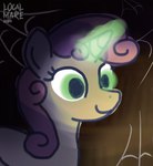 equid equine female female_feral feral friendship_is_magic glowing glowing_eyes glowing_horn halloween hasbro hi_res holidays horn localmare mammal my_little_pony mythological_creature mythological_equine mythology solo spider_web sweetie_belle_(mlp) unicorn young young_female