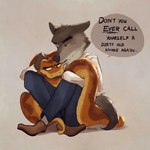 1:1 anthro artist_name bodily_fluids bodty bubble_speech canid canine canis clothed clothing comforting daww dialogue dreamworks duo english_text feral fur grey_background hi_res hug male male/male mammal mr._snake_(the_bad_guys) mr._wolf_(the_bad_guys) positive_message reptile sad scales scalie scene_interpretation simple_background snake speech_bubble tears text the_bad_guys wolf