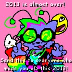 1:1 2022 alternative_fashion antennae_(anatomy) anthro arthropod atomic_cat domestic_cat english_text epic_face eyewear felid feline felis female glowing glowing_antennae glowstick_bracelet goggles green_antennae green_eyewear green_goggles green_hair hair hair_extensions hello_kitty_(character) hello_kitty_(series) highlights_(coloring) hybrid j4m jam_(character) low_res magenta_hair mammal missing_texture red_hair sanrio scene_(fashion) solo text thumbnail