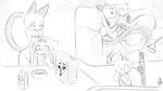 16:9 angry animal_crossing anthro bathtub bedroom_eyes blush bottomwear cereal clothing dragonweirdo duo embarrassed felid feline female food furniture hi_res looking_at_another looking_away male mammal markings marshal_(animal_crossing) milk_container mole_(marking) monochrome narrowed_eyes nintendo nude olivia_(animal_crossing) peeping petting pushing_away rodent sciurid seductive shirt shorts shower sofa tamala tamala_2010:_a_punk_cat_in_space tank_top topwear towel towel_only tree_squirrel voyeur widescreen