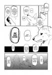 anthro canid canine canis comic dialogue duo english_text fur greyscale hi_res kemono male mammal monochrome rolf text translated wolf yakantuzura zinovy