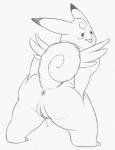 anthro anus bodily_fluids clefable cum female generation_1_pokemon genital_fluids genitals graphite_(artwork) hi_res looking_at_viewer mammal monochrome nintendo pokemon pokemon_(species) pussy simple_background solo tongue traditional_media_(artwork) white_background yaroul