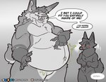 Rating: q
ID: 5526781
Date: 2025-04-24 09:16:51 -0400
Status: active
Score: 59
anthro belly big_belly blush canid canine canis duo english_text fangs gesture hand_gesture hi_res imminent_vore male male/male mammal mivomore open_mouth overweight overweight_male pointing sabertooth_(anatomy) talking_to_prey teeth text vore willing_prey wolf post #5526781