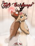 2022 absurd_res accessory alpha_rain anthro anthrofied antlers arm_under_breasts back_to_back blep blush bow_ribbon breasts brown_body brown_fur butt clarice_(rudolph_the_red-nosed_reindeer) comic cover cover_art cover_page deer duo english_text female fur glowing glowing_nose hair_accessory hair_bow hair_ribbon hi_res horn male male/female mammal new_world_deer nipples nude one_eye_closed red_nose reindeer ribbons rudolph_the_red-nosed_reindeer rudolph_the_red-nosed_reindeer_(tv_special) scut_tail short_tail shower standing steam tail tan_body tan_fur text tongue tongue_out wink