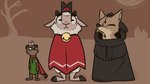 16:9 2024 ambiguous_gender anthro barefoot bell bell_collar black_clothing bovid canid canine cape caprine charlie_(weaver) cloak clothing collar conditional_dnp corsac_fox cosplay costume cross crossover crossover_cosplay crown cult_of_the_lamb detailed_background digital_drawing_(artwork) digital_media_(artwork) eyes_closed feet food fox fox_(cult_of_the_lamb) fruit fur green_clothing group halloween halloween_costume headgear headwear holidays hood hooved_toes hooves horizontal_pupils horn inverted_cross lamb_(cult_of_the_lamb) looking_at_viewer male mammal marty_(weaver) massive_monster_(studio) moon mustelid musteline pack_street paper_crown plant pumpkin pupils ratau_(cult_of_the_lamb) red_clothing red_crown_(cult_of_the_lamb) remmy_cormo sheep size_difference standing stoat tangerine_(artist) tree trio true_fox true_musteline weasel widescreen wool_(fur)