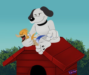 Rating: q
ID: 5765777
Date: 2025-08-08 20:29:09 -0400
Status: pending
Score: 1
3_toes 4_fingers anthro avian beagle beak bird black_collar black_ears blue_loose_feather canid canine canis closed_smile collar day doghouse domestic_dog duo eyes_closed feathers feet fingers fur glifer hi_res holding_another holding_feather holding_object hunting_dog loose_feather male mammal mouth_closed open_mouth open_smile outside peanuts_(comic) restrained scent_hound size_difference sky smile snoopy tan_beak tickle_fetish tickle_torture tickling tickling_feet toes tongue white_body white_fur woodstock_(peanuts) yellow_body yellow_feathers post #5765777