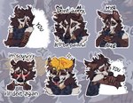 anthro blush english_text hi_res lostgoose lostgoose_(character) male mammal object_on_head russian_text sticker telegram_sticker text tongue tongue_out viverrid ych_(character)