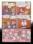 2022 3:4 accessory aged_up amy_rose anthro archie_comics athletic_wear base_three_layout biped blockage_(layout) blush bottomwear classic_amy_rose classic_sonic classic_sonic_(universe) clothing colored comic cream_the_rabbit dialogue digital_media_(artwork) duo ear_piercing english_text eulipotyphlan female fingers five_frame_image flashback footwear fur gloves green_eyes gym hair handwear hedgehog herpestid hi_res horizontal_blockage lagomorph leporid loshon male mammal mina_mongoose mongoose open_mouth outside piercing pink_body pink_fur profanity purple_hair rabbit sega sky smile sonic_the_hedgehog sonic_the_hedgehog_(archie) sonic_the_hedgehog_(comics) sonic_the_hedgehog_(series) speech_bubble text three_row_layout topwear