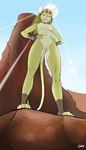 Rating: e
ID: 5282968
Date: 2025-01-02 19:22:31 -0500
Status: active
Score: 38
4:7 5_fingers 5_toes absurd_res anthro breasts clothing feet female fingerless_gloves fingers full-length_portrait genitals gloves green_body green_eyes green_hair hair hands_on_hips handwear hi_res high_noon jewelry legband light looking_at_viewer looking_down low-angle_view mammal mountain mouse multicolored_body murid murine necklace nude portrait rock rodent shane_nelson smile smiling_at_viewer solo standing standing_over sun sunlight tail thin_tail toes tribal tribal_jewelry tribal_necklace two_tone_body vulva wind_in_hair wristband post #5282968