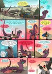 absurd_res animal_genitalia cloaca club_(weapon) comic desert dinosaur dragon dragonscape drekir dromaeosaurid english_text female feral forl_(thepatchedragon) genitals gila_(thepatchedragon) group hi_res hiker_(thepatchedragon) jat_(thepatchedragon) male melee_weapon mythological_creature mythological_scalie mythology post-apocalyptic prehistoric_species presenting presenting_cloaca propositioning reptile scalie smoking smoking_pipe tail text thepatchedragon theropod travois weapon