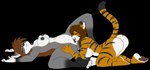 2019 absurd_res alpha_channel anthro anus bengal_tiger breasts brown_hair canid canine canis cunnilingus curling_toes digital_drawing_(artwork) digital_media_(artwork) elana_keero feet felid female female/female fur genitals grey_body grey_fur hair hi_res jacklyn_craigo licking lying mammal nipples nude on_back oral orange_body orange_fur pantherine pawpads pussy sex skidd spread_legs spreading stripes tail tiger tongue vaginal wolf