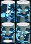 3d_(artwork) anthro armpit_hair black_hair blue_body blue_fur body_hair bottomwear brother_(lore) brother_and_sister_(lore) clothed clothing comic denim denim_bottomwear denim_clothing dialogue digital_media_(artwork) duo english_text felix_(striped_sins) female fur hair hand_on_butt hand_on_shoulder happy hi_res jacket jeans joyful leather leather_clothing leather_jacket leather_topwear male mammal markings open_clothing open_jacket open_topwear orange_eyes pants procyonid purple_eyes raccoon ryder_(striped_sins) shirt sibling_(lore) sister_(lore) smile smiling_at_another smiling_at_partner speech_bubble striped_markings striped_sins striped_tail stripes t-shirt tail tail_markings tank_top text topwear url willitfit