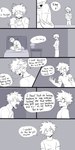 1:2 absurd_res animal_humanoid bed canid canid_humanoid canine canine_humanoid clothed clothing comic dialogue dog_humanoid duo english_text floppy_ears furniture hi_res human humanoid inside izuku_midoriya katsuki_bakugou male mammal mammal_humanoid my_hero_academia pretty_werewolf profanity speech_bubble tail text