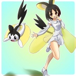 1:1 alternate_species animal_humanoid black_hair bottomwear clothed clothing duo emolga female feral fully_clothed generation_5_pokemon hair humanoid humanoidized mammal mammal_humanoid membrane_(anatomy) nintendo patagium pokemon pokemon_(species) pokemon_humanoid pokemorph ranphafranboise rodent rodent_humanoid sciurid skirt tail yellow_cheeks