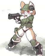Rating: s
ID: 5596664
Date: 2025-05-25 04:31:00 -0400
Status: pending
Score: 32
4:5 animated anthro bikini bra breasts canid canine clothing electronics female fingerless_gloves fox gloves gun handgun handwear hat headgear headphones headwear jacket knee_pads mammal pistol ranged_weapon shooting short_playtime simple_background solo sound standing swimwear topwear two-piece_swimsuit underwear weapon white_background yazawaowl post #5596664