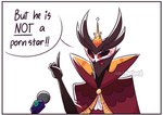 2022 anthro avian avian_demon bird clothed clothing comic crown demon dialogue digital_drawing_(artwork) digital_media_(artwork) electronics english_text formal_clothing formal_wear gesture glowing glowing_eyes hand_gesture headgear helluva_boss humor male microphone norithelord open_mouth owl owl_demon paimon_(helluva_boss) raised_finger raised_index_finger red_eyes simple_background solo speech_bubble text the_simpsons watermark white_background yelling