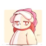 1:1 animate_inanimate anthro bear bow_tie clothing doll female hat headgear headwear hi_res lightmizano living_doll living_plushie mammal osaze_(lightmizano) plushie red_eyes solo tired tired_eyes white_body