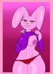 anon_22 anthro breasts female hi_res lagomorph leporid mammal rabbit shirt_up solo thick_thighs