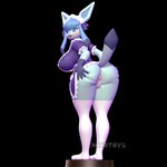 1:1 3d_(artwork) 3d_modeling 3d_print anthro anthrofied anus big_breasts big_butt breasts butt butt_grab clothing digital_media_(artwork) dress eeveelution female footwear generation_4_pokemon genitals glaceon hand_on_butt hi_res looking_at_viewer looking_back looking_back_at_viewer maid_uniform multicolored_body nintendo nonotoys pinup pokemon pokemon_(species) pokemorph pose presenting pussy raised_tail simple_background smile socks solo spread_butt spreading tail uniform