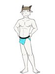 3:4 anthro bovid caprine clothed clothing erection erection_under_clothing fuze goat hands_on_hips hi_res jockstrap jockstrap_only male mammal navel nipples noah_(texnatsu) simple_background solo tenting texnatsu topless underwear underwear_only white_background