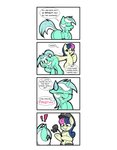 absurd_res bonbon_(mlp) butt comic dialogue english_text equid equine eyes_closed fearingfun female female/female feral friendship_is_magic green_body hasbro hi_res horn humor imminent_spanking lyra_heartstrings_(mlp) mammal my_little_pony mythological_creature mythological_equine mythology simple_background text unicorn white_background