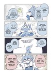 absurd_res anthro aranami_kujira blush brown_tail_(artist) canid canine comic english_text hard_translated hi_res humor male mammal poster solo text third-party_edit toony translated translation_edit