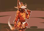 2024 anthro armor balls biped breastplate brown_body brown_fur canid canine canis cantio_(lawyerdog) clothing coyote cuirass cuisse digital_media_(artwork) flaccid foreskin fur gauntlets genitals gloves handwear holding_melee_weapon holding_object holding_sword holding_weapon humanoid_genitalia humanoid_penis lawyerdog male male_anthro mammal melee_weapon multicolored_body multicolored_fur pauldron penis portrait rerebrace solo sword tassets three-quarter_portrait vambrace weapon white_balls white_body white_fur