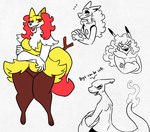 ambiguous_gender anthro braixen breasts calli_(nerdyreindeer) canid canine canis charmeleon dialogue eyeshadow female femboy fire flaming_tail fox furgonomics furry-specific_piercing generation_1_pokemon generation_4_pokemon generation_6_pokemon hi_res horn horn_piercing jackal lizard lucario makeup male mammal nerdyreindeer nintendo piercing pikachu pokemon pokemon_(species) reptile scalie solo tail talking_to_viewer