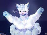 absurd_res alolan_form alolan_vulpix anthro anus blue_eyes blush bodily_fluids canid canine cum cum_drip cum_in_ass cum_in_pussy cum_inside cum_on_face cum_on_feet cum_on_leg cum_on_tail dripping feet female fur generation_7_pokemon genital_fluids genitals hi_res mammal nintendo open_mouth pokemon pokemon_(species) pussy regional_form_(pokemon) senz simple_background spread_legs spreading tail text url white_body white_fur