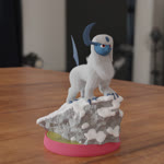 1:1 3d_(artwork) 3d_animation absol ambiguous_gender amiibo animated blue_body blue_fur character_miniature digital_media_(artwork) doublestuffed feral fur generation_3_pokemon hi_res horn miniature_model nintendo no_sound pokemon pokemon_(species) red_eyes short_playtime solo standing turntable_(animation) webm white_body white_fur