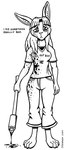 anthro axe barefoot blood blood_drip blood_on_arm blood_on_clothing blood_on_face blood_splatter bodily_fluids clothing digitigrade dogwash dripping english_text fall_out_boy feet female holding_axe holding_object lagomorph leporid makeup mammal mascara mascara_tears monochrome pen_(artwork) rabbit sad solo tears text traditional_media_(artwork)