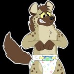 1:1 ageplay alpha_channel anthro blepishepi brown_ears brown_markings brown_spots brown_tail clothed clothing diaper fur hyena infantilism male mammal markings pattern_diaper roleplay simple_background solo spots spotted_shoulders standing tail tan_body tan_fur tan_inner_ear teeth topless transparent_background wearing_diaper white_diaper