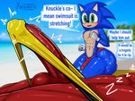 4:3 absurd_res anthro balls beach beach_background big_butt big_penis black_nose blue_body blue_fur blush bodily_fluids bulge butt clothing curvy_figure curvy_male detailed_bulge dialogue drooling duo echidna english_text erection eulipotyphlan fur genitals gloves green_eyes gulp_(sound_effect) handwear hedgehog hi_res huge_butt huge_thighs humanoid_genitalia humanoid_penis knuckles_the_echidna male male/male mammal monotreme muscular muscular_anthro muscular_male nipples penis penis_awe penis_poking_out red_body red_fur red_penis saliva sega sleeping sonic_the_hedgehog sonic_the_hedgehog_(film) sonic_the_hedgehog_(series) sound_effects speech_bubble speedo stretched_clothing swimwear text thick_thighs throbbing throbbing_penis vein veiny_penis vowelless vowelless_sound_effect wardrobe_malfunction yoruunsfw zzz