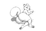 absurd_res andie anthro anthrofied big_butt biped breasts brown_body brown_fur butt butt_focus casual_nudity female female_anthro fluffy fluffy_tail fur hi_res looking_at_viewer lying mammal menzorem narrowed_eyes navel neck_tuft nude on_side rodent sciurid shadow solo tail the_nut_job tree_squirrel tuft