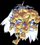 abs ankle_bracers anthro arm_bracers armband bandai_namco biceps big_muscles bulge cape clothing cock_guard crotch_covered digimon digimon_(species) exxan_(wolfiecanem) fur_pelt gabumon hi_res horn huge_muscles hyper hyper_muscles male mostly_nude mostly_nude_anthro mostly_nude_male muscular muscular_anthro muscular_male nipple_slip nipples pecs pelt_clothing solo spiked_ankleband spiked_armband spiked_bracers spikes wolfiecanem