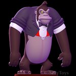 1:1 3d_(artwork) 3d_modeling 3d_print 5_fingers angry anthro ape arms_down black_body bongo_the_gorilla clothed clothing digital_media_(artwork) disney fingers fur gorilla haplorhine hi_res looking_straight male mammal necktie primate sillytoys simple_background solo standing who_framed_roger_rabbit yellow_eyes