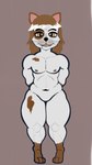 9:16 anthro big_muscles brown_eyes cheek_tuft diana.h domestic_cat eye_markings facial_tuft felid feline felis flat_colors fur gloves_(marking) grey_background hands_behind_back hi_res leg_markings looking_at_viewer male mammal markings muscular nipples persian_cat reku_(akubon) simple_background socks_(marking) solo tuft whiskers white_body white_fur white_hair_tips