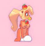 2d_animation accessory activision animated anthro bandicoot between_breasts between_legs biped black_nose blonde_hair breasts butt coco_bandicoot crash_bandicoot_(series) digital_media_(artwork) feet female flower flower_in_hair food food_between_breasts frame_by_frame fruit full-length_portrait fur genitals hair hair_accessory kempferzero kneeling leaf long_hair loop low_res mammal marsupial mouth_hold multicolored_body multicolored_fur navel nipples nude object_between_breasts orange_body orange_fur pillow pink_background plant ponytail portrait pussy short_playtime simple_background solo teal_eyes third-party_edit toes turntable_(animation) wumpa_fruit