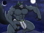 2022 4:3 abs alien anthro ben_10 blitzwolfer briefs briefs_only bulge cartoon_network clothed clothing crescent_moon friendly25 full_moon loboan male moon multiple_moons muscular muscular_male nipples omnitrix pecs solo topless underwear underwear_only