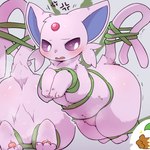 1:1 absurd_res ambiguous_gender bdsm blush bondage bound brown_body brown_fur butt claws duo eeveelution espeon feet feral finger_claws forked_tail fur generation_2_pokemon generation_4_pokemon gesture hand_gesture hi_res kyameta leafeon nintendo pawpads paws pink_body pink_fur pink_pawpads pokemon pokemon_(species) purple_eyes questionable_consent raised_tail shaded solo_focus tail tentacles thumbs_up toe_claws toes unusual_anatomy unusual_tail