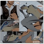 1:1 2023 anthro anthro_penetrated anthrofied areola blue_(jurassic_world) bottomless breasts clothed clothing comic dialogue dinosaur dromaeosaurid duo english_text facial_hair female female_on_human female_penetrated genitals hi_res human human_on_anthro human_penetrating human_penetrating_anthro human_penetrating_female interspecies jurassic_park jurassic_world male male/female male_on_anthro male_penetrating male_penetrating_anthro male_penetrating_female mammal narrowed_eyes nipples owen_grady penetration penile penile_penetration penis penis_in_pussy prehistoric_species pussy quangdoann reptile scalie sex stubble tail text theropod universal_studios vaginal vaginal_penetration velociraptor