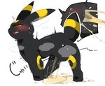 absurd_res amaoto blush bodily_fluids eeveelution female feral generation_2_pokemon genital_fluids genitals hi_res nintendo omorashi onomatopoeia peeing pokemon pokemon_(species) pussy simple_background solo sound_effects steam sweat text umbreon urine white_background