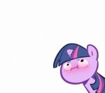 2017 :i blush conditional_dnp equid equine female friendship_is_magic hair hasbro horn mammal my_little_pony mythological_creature mythological_equine mythology purple_hair reaction_image simple_background solo twilight_sparkle_(mlp) unicorn whisperingfornothing white_background