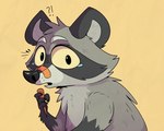 2024 anthro band-aid bandage bodily_fluids digital_media_(artwork) eyebrows fingers fur grey_body grey_fur happyraccoons hi_res male mammal procyonid raccoon solo tears